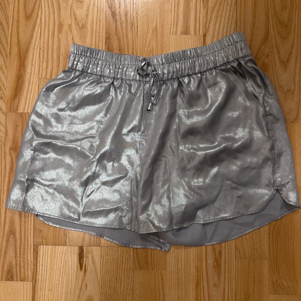 Vince Shimmering Silver Shorts